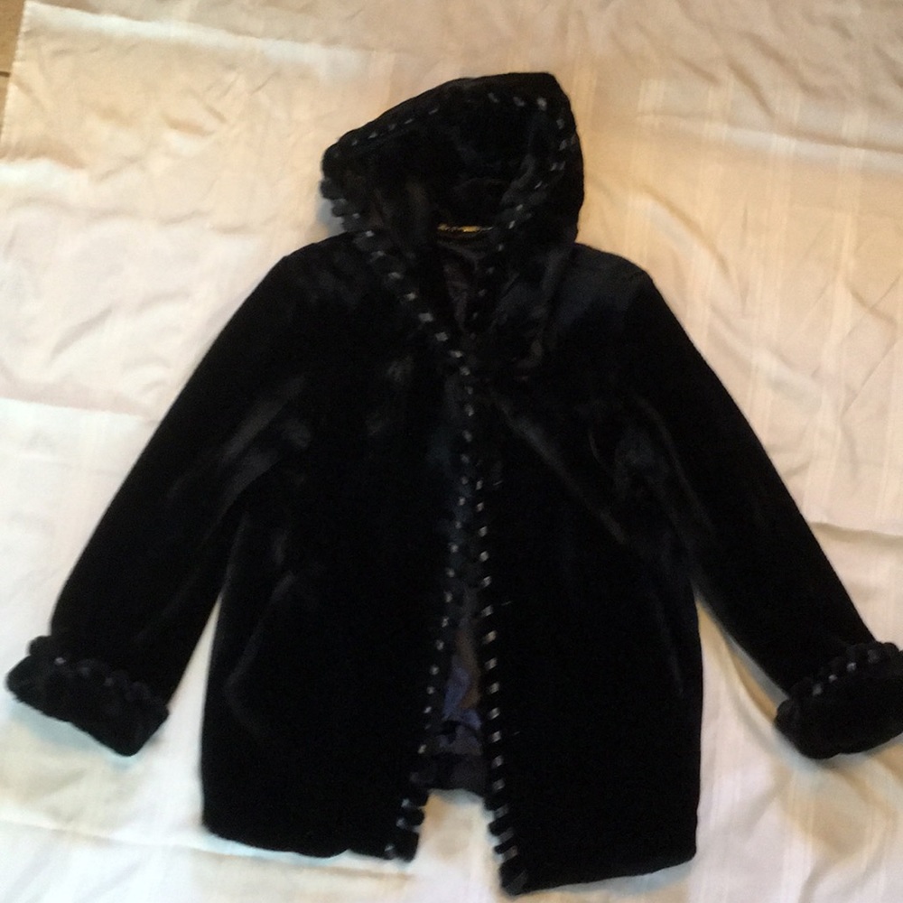 Jones New York faux fur hooded jacket
